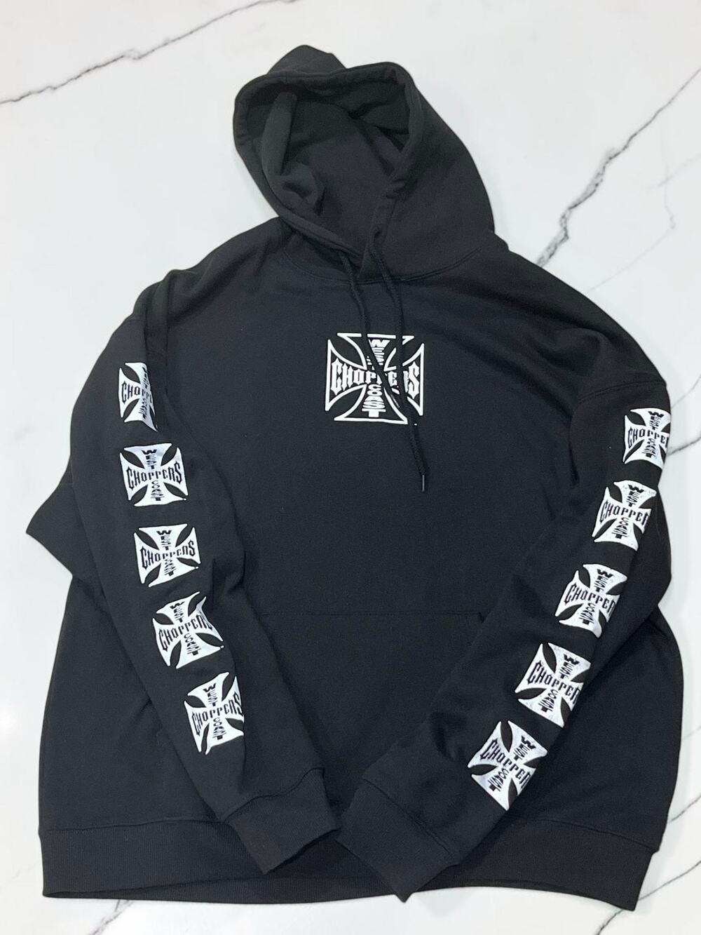 West Coast Choppers Men’s XL Black Logo Graphic Pullover Hoodie Long Beach
